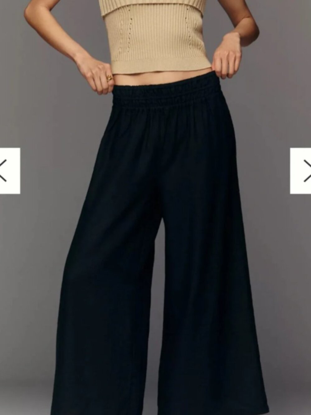 Anthropologie Somerset Pull-on Pants: Linen Edition, Black, Size 1X, NwT - Picture 2 of 4